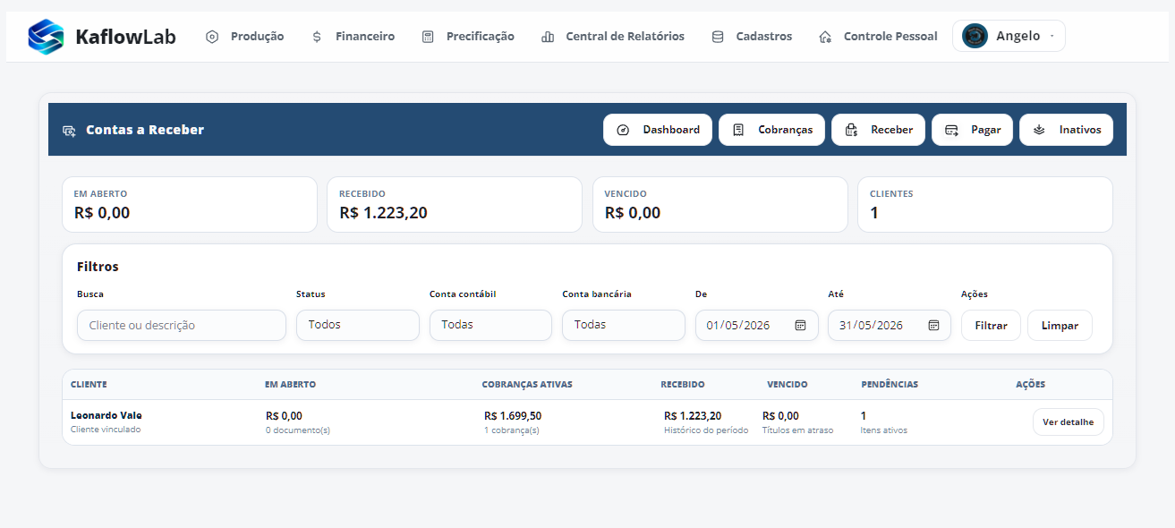 Financeiro Integrado no Kaflow